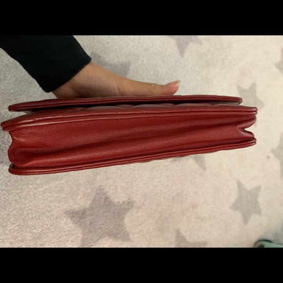Chanel Classic Wallet on Chain Red Lambskin SHW - Picture 8 of 16
